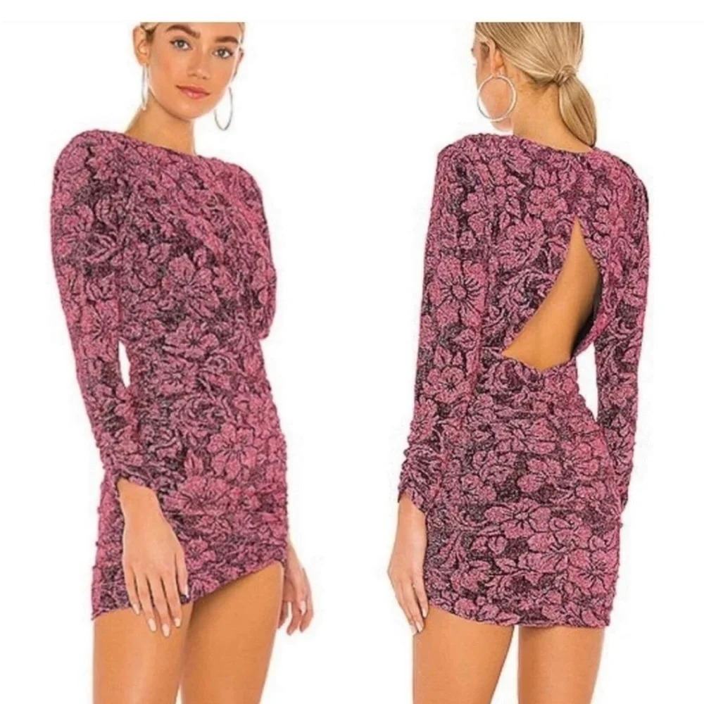 For love & Lemons Shailee metallic ruched mini dress